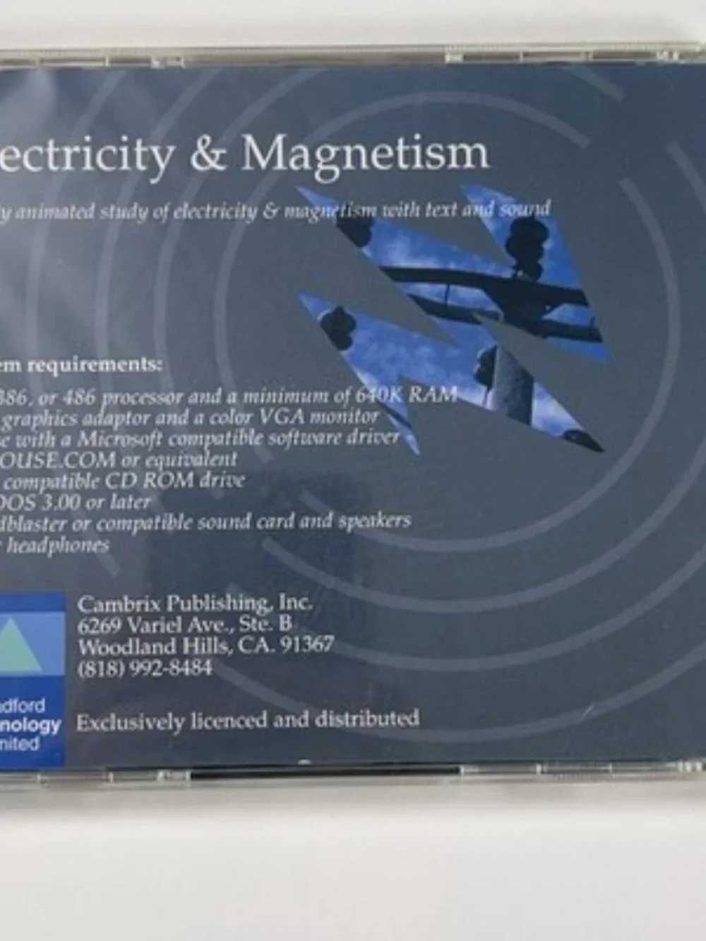 Electricity & Magnetism (PC CD-ROM, 1992) MS-DOS Educational Software Cambrix
